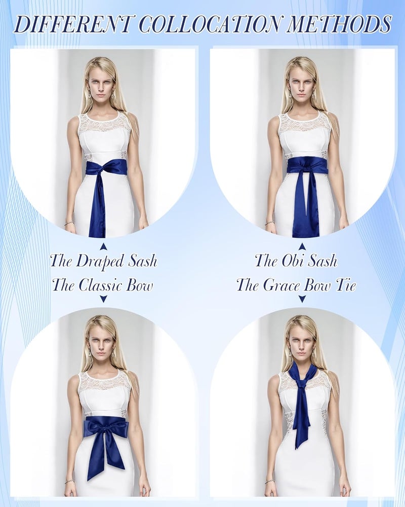 Glitopper Women Satin Waist Belts Dress Sash Waist Belt for Special Occasion Bridal Wedding Prom Formal 3.5'' Wide - Image 5